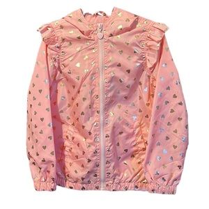 Victory Heart Pink Hooded Jacket with Gold Heart Details